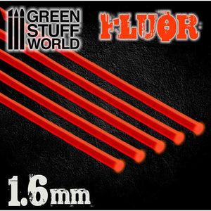 GSW Acrylic Rods - Round 1.6 mm Fluor RED-ORANGE GSW Hobby Green Stuff World 