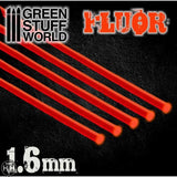 GSW Acrylic Rods - Round 1.6 mm Fluor RED-ORANGE GSW Hobby Green Stuff World