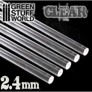 GSW Acrylic Rods - Round 2.4 mm CLEAR GSW Hobby Green Stuff World 