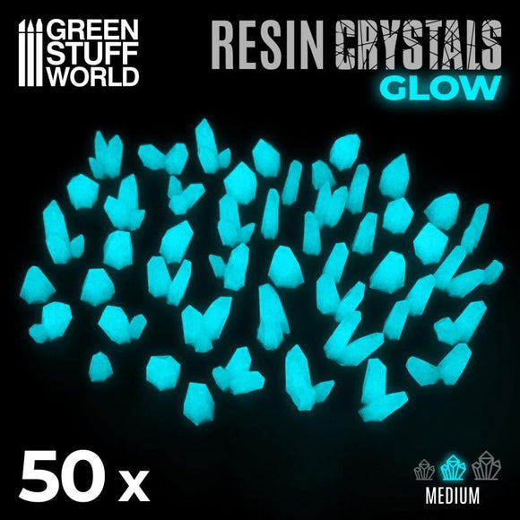 GSW AQUA TURQUOISE GLOW Resin Crystals - Medium Crystals Green Stuff World 