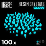 GSW AQUA TURQUOISE GLOW Resin Crystals - Small Crystals Green Stuff World 