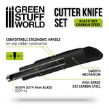 GSW Black Hobby Knife + 10x Black spare blades Hobby Tools Green Stuff World 