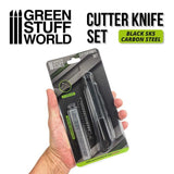 GSW Black Hobby Knife + 10x Black spare blades Hobby Tools Green Stuff World 