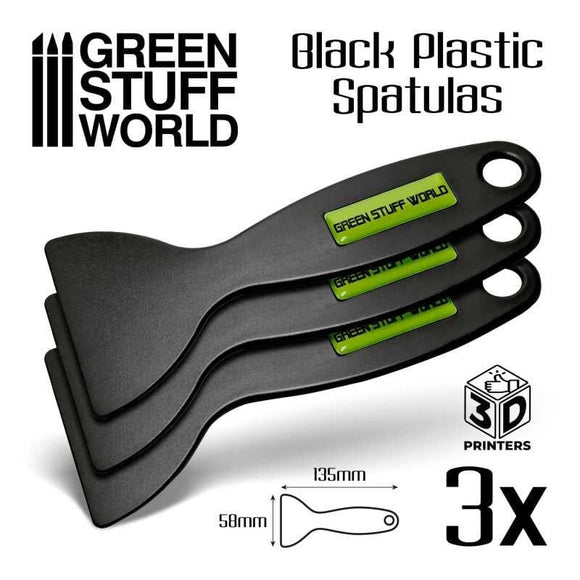 GSW Black Plastic Spatulas - 3D printer Hobby Tools Green Stuff World 