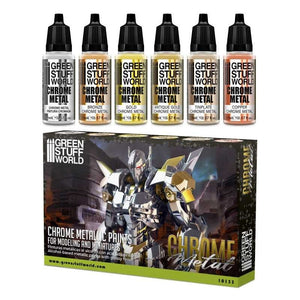 GSW Chrome Paint Set (Box x6) Chrome Paints Green Stuff World 