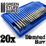 GSW Diamond Burr Set with 20 tips GSW Hobby Green Stuff World 