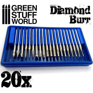 GSW Diamond Burr Set with 20 tips GSW Hobby Green Stuff World 