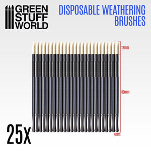 GSW Disposable Weathering Brushes 25pcs Brush Green Stuff World 