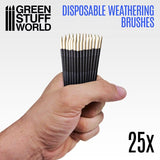 GSW Disposable Weathering Brushes 25pcs Brush Green Stuff World 