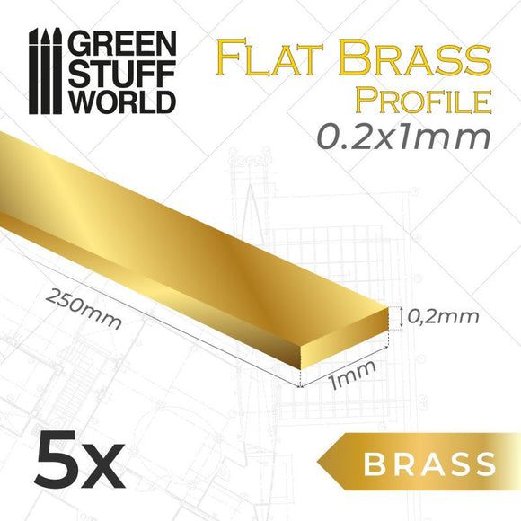 GSW Flat Brass Profile 0.2 x 1mm Generic Green Stuff World 