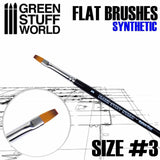GSW Flat Synthetic Brush Size 3 GSW Hobby Green Stuff World 