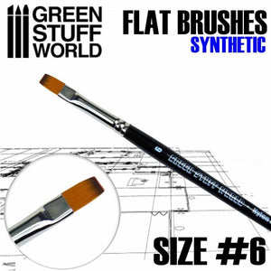 GSW Flat Synthetic Brush Size 6 GSW Hobby Green Stuff World 