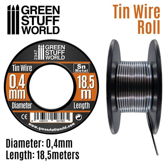 GSW Flexible tin wire roll 0.4mm GSW Hobby Green Stuff World 