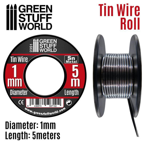GSW Flexible tin wire roll 1mm GSW Hobby Green Stuff World 