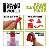 GSW Foam Sanding Pads 180 grit Sanding Green Stuff World 