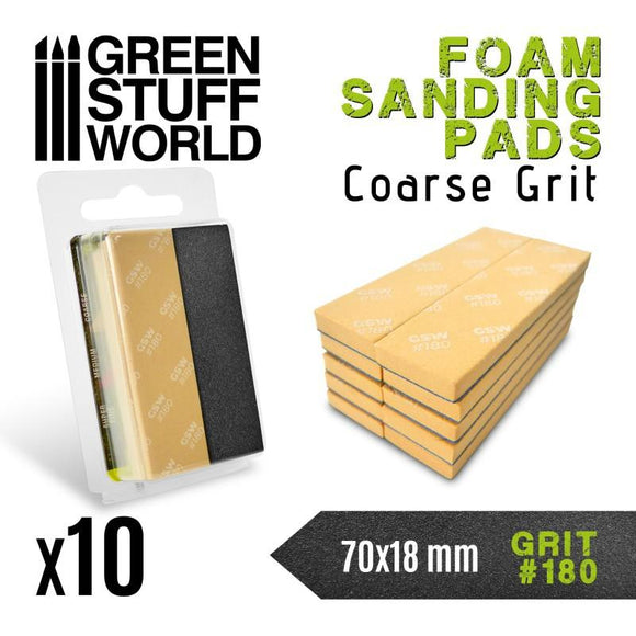 GSW Foam Sanding Pads 180 grit Sanding Green Stuff World 