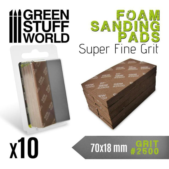 GSW Foam Sanding Pads 2500 grit Sanding Green Stuff World 