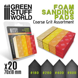 GSW Foam Sanding Pads - COARSE GRIT ASSORTMENT x20 Sanding Green Stuff World 