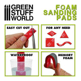 GSW Foam Sanding Pads - FINE GRIT ASSORTMENT x20 Sanding Green Stuff World 