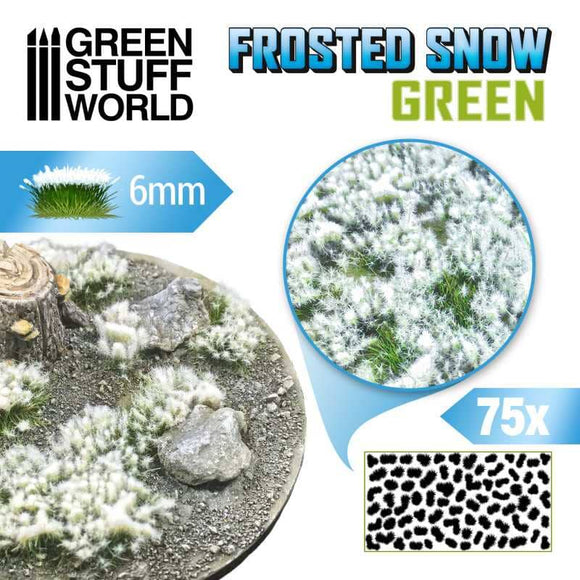 GSW FROSTED TUFT SNOW GREEN - 6mm Tufts Green Stuff World 