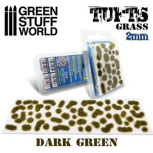 GSW Grass TUFTS - 2mm self-adhesive - DARK GREEN GSW Hobby Green Stuff World 