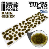 GSW Grass TUFTS - 2mm self-adhesive - DARK GREEN GSW Hobby Green Stuff World 