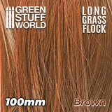 GSW Long Grass Flock 100mm - Brown Flock Green Stuff World 