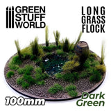 GSW Long Grass Flock 100mm - Dark Green Flock Green Stuff World 