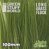 GSW Long Grass Flock 100mm - Light Green Flock Green Stuff World 