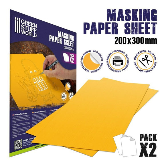 GSW Masking Paper Sheets x2 Airbrush Masking Tape Green Stuff World 