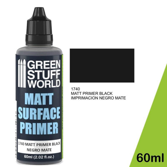 GSW Matt Surface Primer 60ml - Black GSW Hobby Green Stuff World 