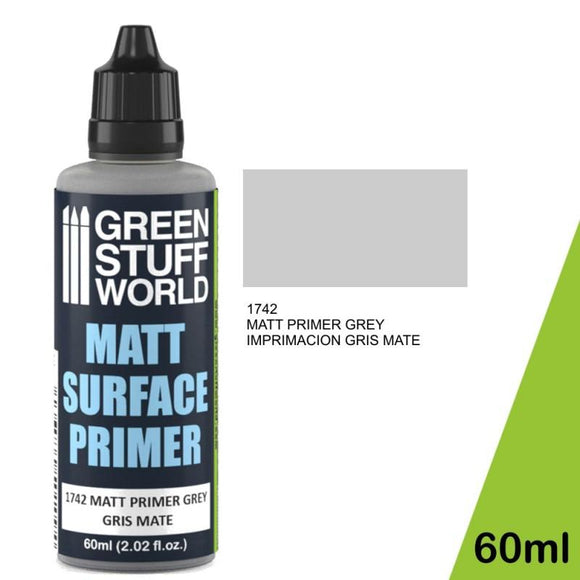 GSW Matt Surface Primer 60ml - Grey GSW Hobby Green Stuff World 