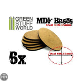 GSW MDF Bases - AOS Oval 60x35mm GSW Hobby Green Stuff World