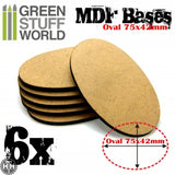 GSW MDF Bases - AOS Oval 75x42mm GSW Hobby Green Stuff World