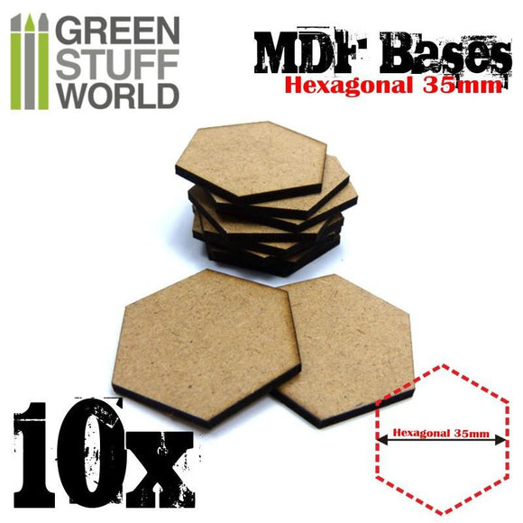 GSW MDF Bases - Hexagonal 35 mm GSW Hobby Green Stuff World 