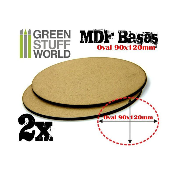 GSW MDF Bases - Oval 90x120mm GSW Hobby Green Stuff World