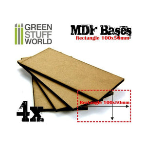 GSW MDF Bases - Rectangle 100x50mm GSW Hobby Green Stuff World