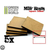 GSW MDF Bases - Square 50 mm GSW Hobby Green Stuff World
