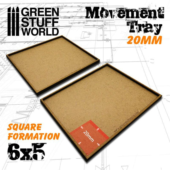 GSW MDF Movement Trays 20mm 6x5 GSW Hobby Green Stuff World 