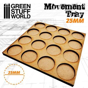 GSW MDF Movement Trays 25mm 4x4 - Skirmish Lines GSW Hobby Green Stuff World 