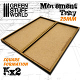 GSW MDF Movement Trays 25mm 5x2 GSW Hobby Green Stuff World 