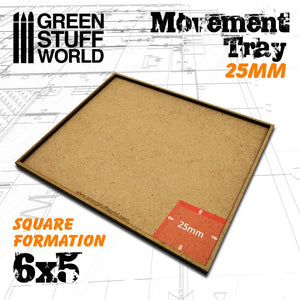 GSW MDF Movement Trays 25mm 6x5 GSW Hobby Green Stuff World 