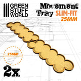 GSW MDF Movement Trays 25mm x 10 - SLIM-FIT Movement Trays Green Stuff World 