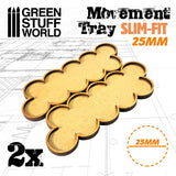 GSW MDF Movement Trays 25mm x 10 - SLIM-FIT Movement Trays Green Stuff World 