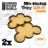 GSW MDF Movement Trays 25mm x 5 - SLIM-FIT Movement Trays Green Stuff World 