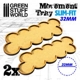 GSW MDF Movement Trays 32mm x 10 - SLIM-FIT Movement Trays Green Stuff World 