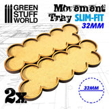 GSW MDF Movement Trays 32mm x 10 - SLIM-FIT Movement Trays Green Stuff World 