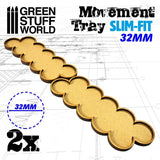 GSW MDF Movement Trays 32mm x 10 - SLIM-FIT Movement Trays Green Stuff World 