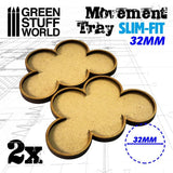 GSW MDF Movement Trays 32mm x 5 - SLIM-FIT Movement Trays Green Stuff World 