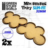 GSW MDF Movement Trays 32mm x 5 - SLIM-FIT Movement Trays Green Stuff World 